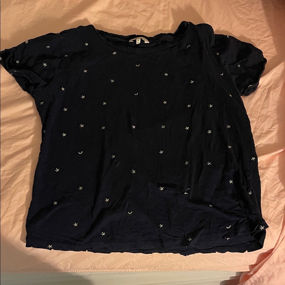 Lucky Brand Women's Navy Star Print Top